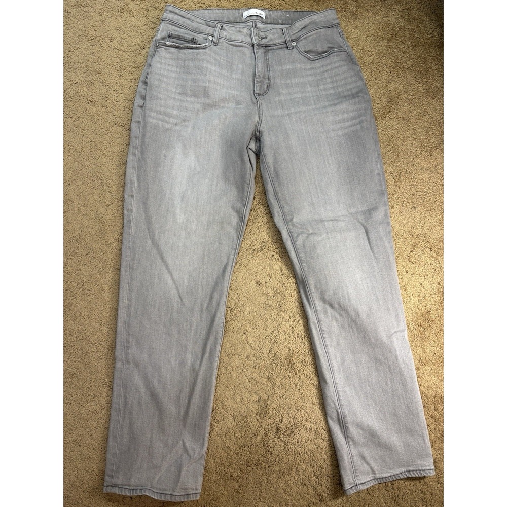 LOFT The Girlfriend Jeans Women 8/29 Gray Stretch Denim Mid Rise Preppy
